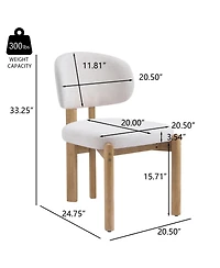 Boyel Living 2-Piece Dining Chairs, Fabric and Solid Wood Frame, Ergonomic Upholstered Kitchen Chairs