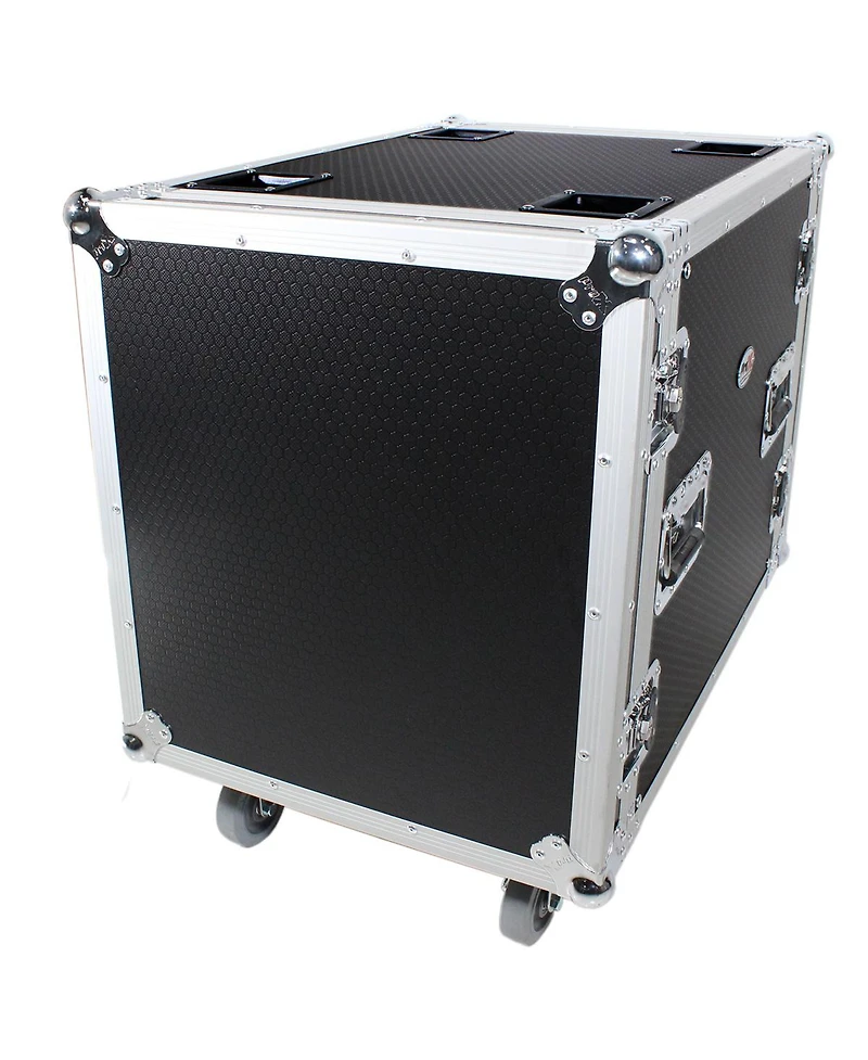 ProX T-12RSS24 12U Ata Deluxe Flight Road Case with 4" Casters for Amplifier Rack Mount Module, 24" Rail Depth