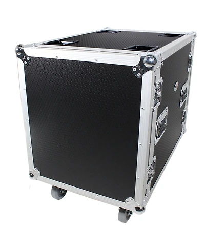 ProX T-12RSS24 12U Ata Deluxe Flight Road Case with 4" Casters for Amplifier Rack Mount Module, 24" Rail Depth