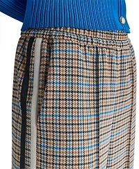 Bcbg Women's Mid-Rise Plaid Wide-Leg Track Pants