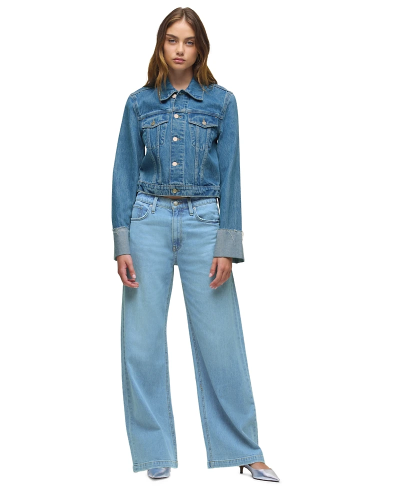 Hudson Jeans Women's Oversized Collared Neck Denim Jacket