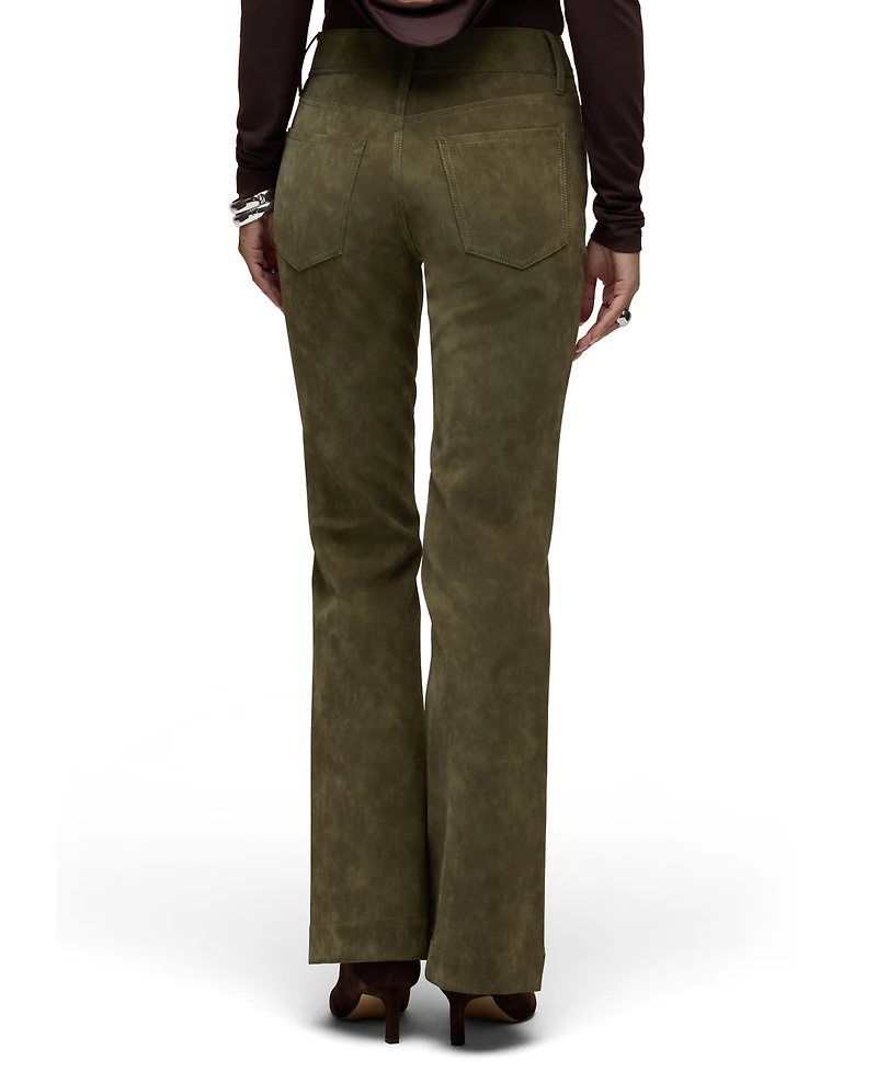 Hudson Jeans Women's Dani Mid-Rise Faux Suede Flare Pants