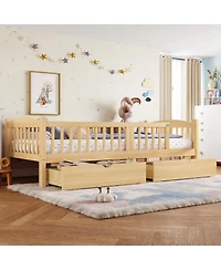 Streamdale Furniture Twin Xl Platform Bed With Storage and Cute Headboard