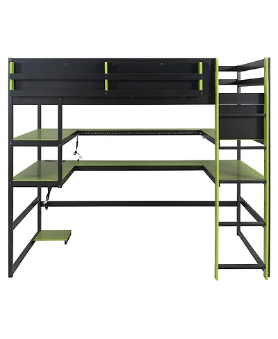 Streamdale Furniture Wood Loft Bed With Desk, Storage