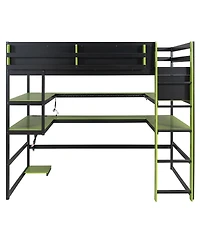 Streamdale Furniture Wood Loft Bed With Desk, Storage