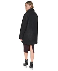 Dkny Women's Boucle and Speckled Herringbone Tailored Coat