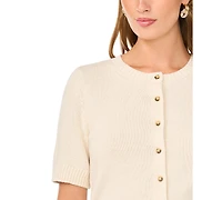 Vince Camuto Women's Crewneck Short-Sleeve Cardigan