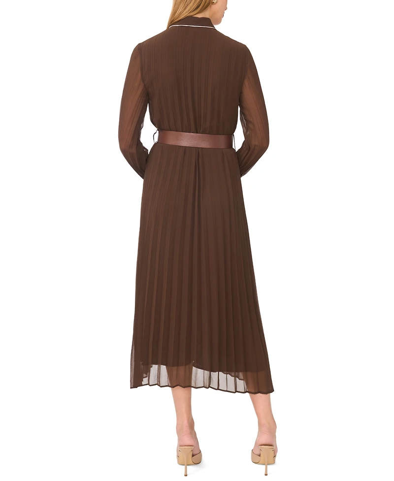 Vince Camuto Women's Pleated Button-Front Collared Midi Dress