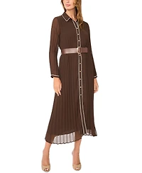 Vince Camuto Women's Pleated Button-Front Collared Midi Dress