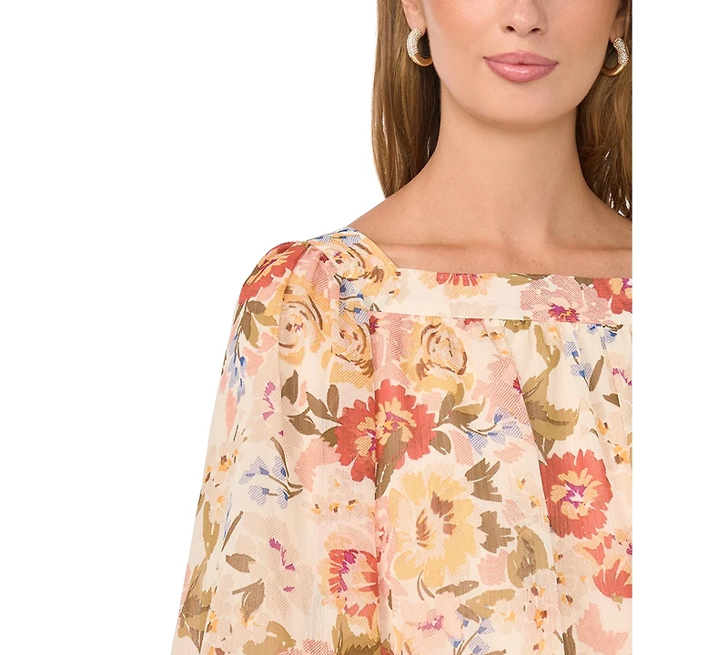 Vince Camuto Women's Square Neck Bubble Blouse