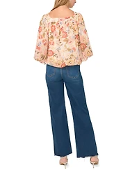 Vince Camuto Women's Square Neck Bubble Blouse