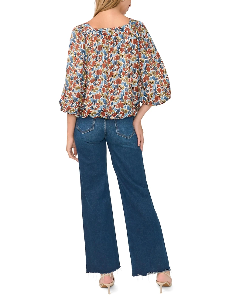 Vince Camuto Women's Square Neck Bubble Blouse