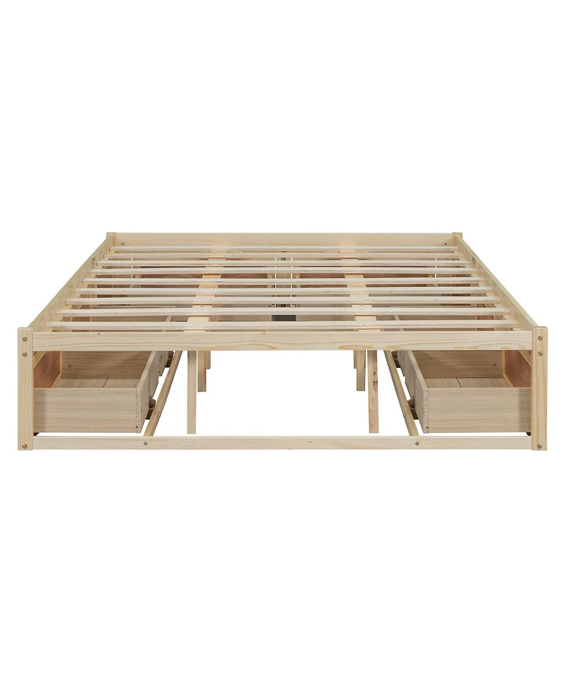 Streamdale Furniture Platform Bed with 6 Drawer