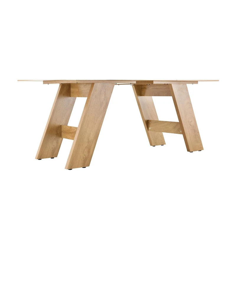 Streamdale Furniture 71'' Light Wood Grain Rectangular Dining Table for 6-8 People