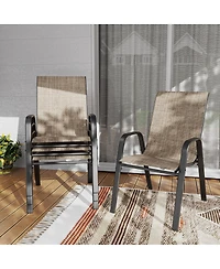 Streamdale Furniture Heavy-Duty Outdoor Teslin Fabric Chairs, 350 lbs Capacity, Ergonomic and Waterproof