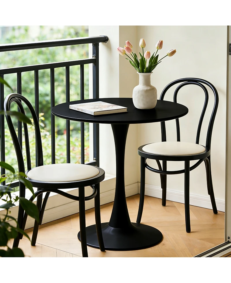 Streamdale Furniture 31.5-inch Modern Round Mdf Dining Table with Matte Iron Base