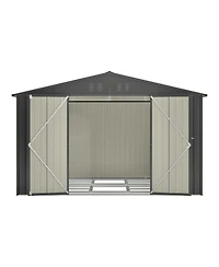 Streamdale Furniture 10x8 Feet Outdoor Metal Storage Shed With Lockable Doors