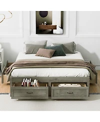Streamdale Furniture Queen Platform Bed with 6 Drawers