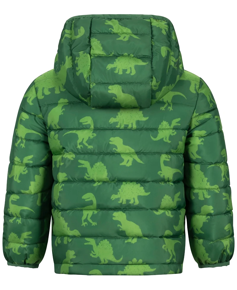 S Rothschild & Co Toddler Boys' 2T-5T Long-Sleeve Dino Print Midweight Packable Jacket