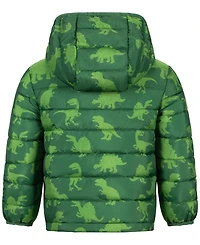 S Rothschild & Co Toddler Boys' 2T-5T Long-Sleeve Dino Print Midweight Packable Jacket