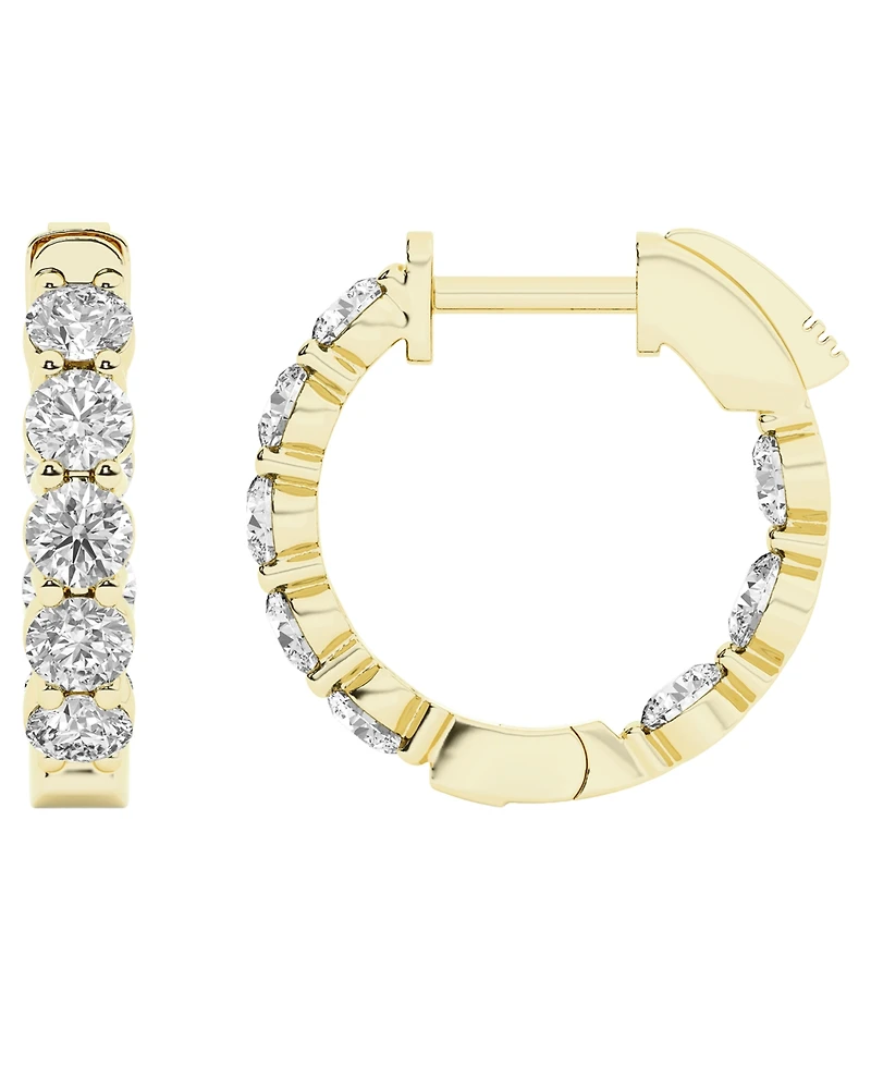 Forever Grown Diamonds Lab-Grown Diamond Hoop Earrings (2 ct. t.w.) in 14k Yellow Gold-Plating Over Sterling Silver