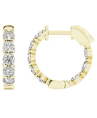 Forever Grown Diamonds Lab-Grown Diamond Hoop Earrings (2 ct. t.w.) in 14k Yellow Gold-Plating Over Sterling Silver
