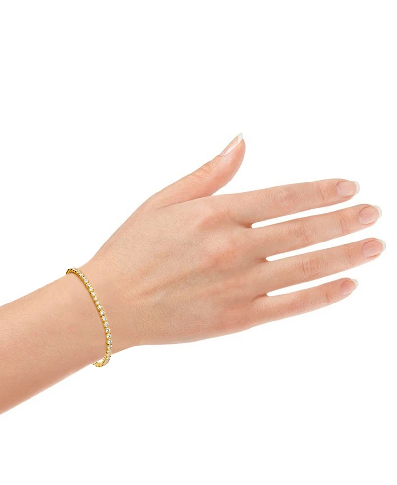 Forever Grown Diamonds Lab-Grown Diamond Bangle (2 ct. t.w.) in 14k Gold-Plating Over Sterling Silver