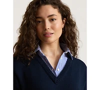 Lauren Ralph Women's Layered Button-Trim V-Neck Sweater