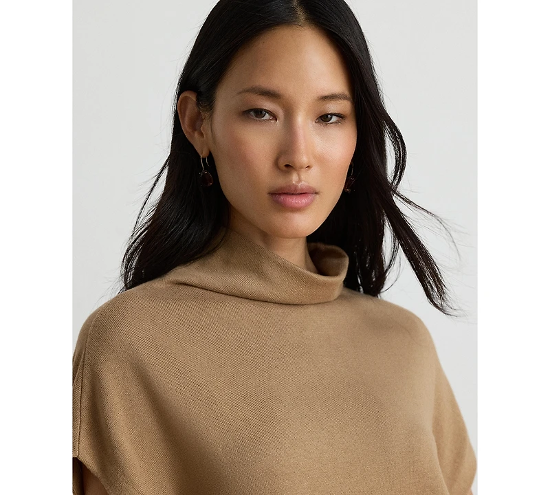 Lauren Ralph Women's Mock Neck Cap-Sleeve Sweater