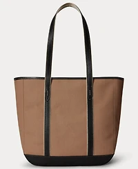 Polo Ralph Lauren Leather-Trim Canvas Medium Shopper Tote