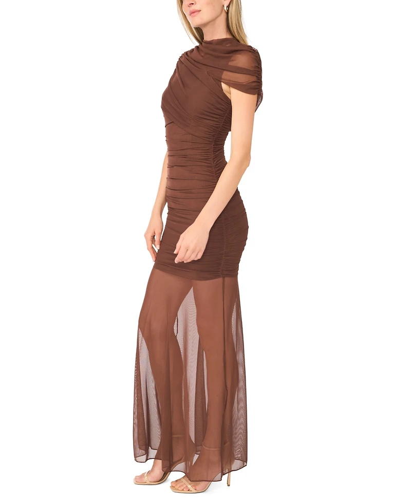 Parker Women's Asymmetric Ruched Cap-Sleeve Maxi Dress