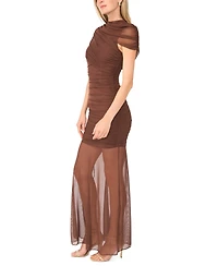 Parker Women's Asymmetric Ruched Cap-Sleeve Maxi Dress