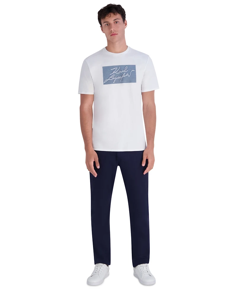 Karl Lagerfeld Paris Men's Embroidered Signature T-Shirt