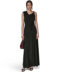Donna Karan New York Women's Asymmetrical Neck Draped Gown
