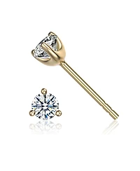 Sterling Silver Cubic Zirconia Solitaire Stud Earrings