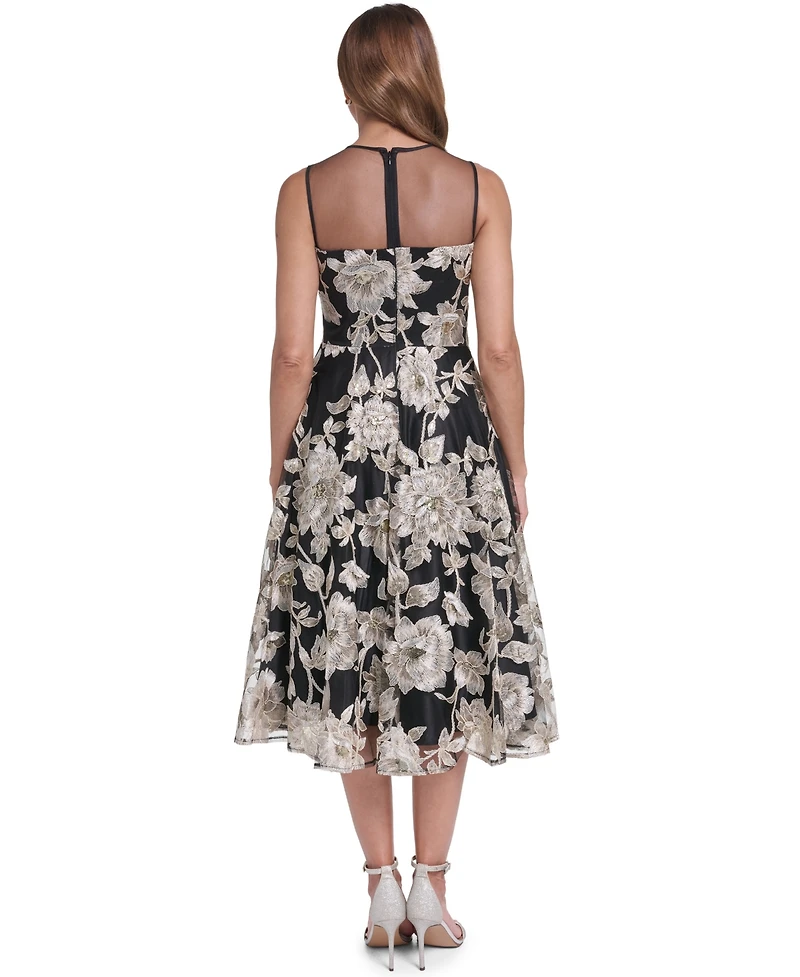 Eliza J Petite Jewel Neck Sleeveless Midi Dress