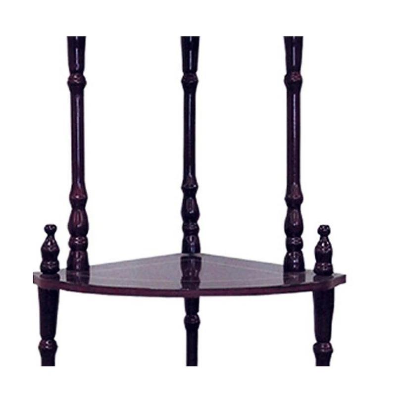 HomeRoots Wood Four Tier Corner Bookcase