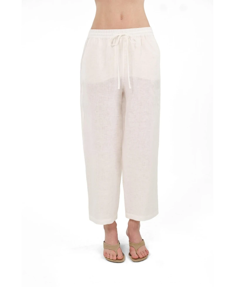 Nocturne Women's Linen Drawstring Trousers
