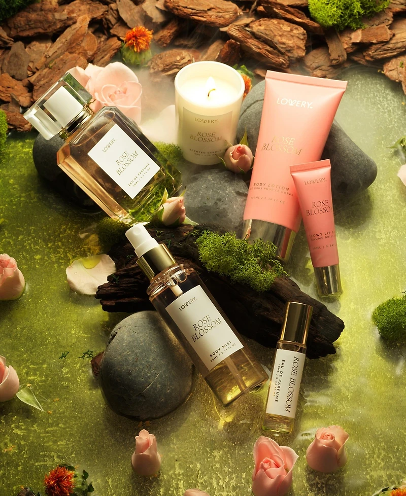 Lovery 8-Piece Rose Blossom Bath and Body Care Gift Set