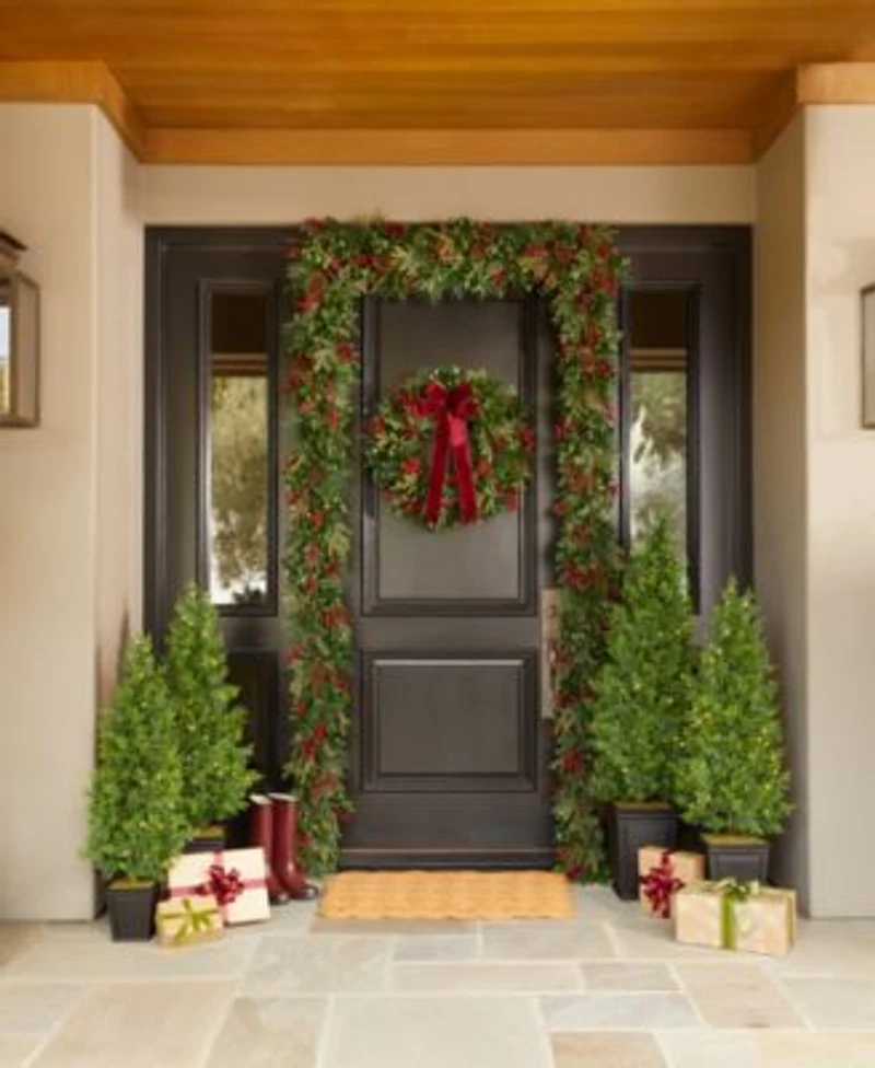 Balsam Hill Boxwood Berries Garland Boxwood Berries Wreath