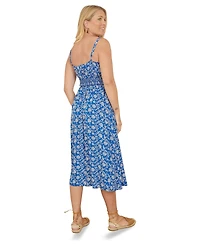 Yumi Women's Printed Sweetheart Neckline Midi Dress