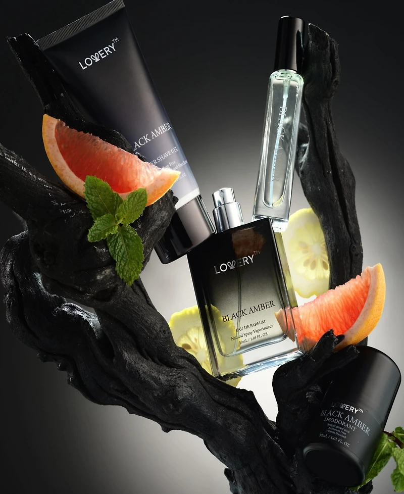Lovery Men's 5-Pices. Black Amber Eau de Parfum Gift Set