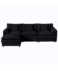 Clihome Modular Sectional Sofa, Oversized Deep Seat L Shaped Couch Set for Living Room, 3-Seater Comfy Cloud Couches,Chenille