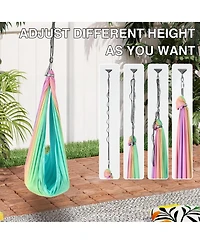 homfan Dual-Layer Sensory Swing, 55" x 59", 360degree(s) Swivel, Holds Up to 300 lb, Indoor Outdoor Therapy Swing
