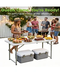 Aofar 4TF Folding Table Portable Carry Handle Lock