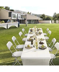 Aofar 8Feet Folding Table Portable Plastic Long Party Camping Banquet Outdoor