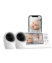 eufy Baby Monitor E21 with 2 4K Uhd Cameras, 5'' 720p Display, 8× Zoom, Portable Camera with Built-in Battery