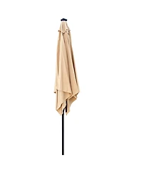 Streamdale Furniture Square 2.5x2.5M Solar Led Patio Umbrella with Crank and Base