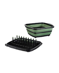 Piscifun Collapsible Camping Dish Rack Set Travel Sink Drying Kit For 4 Person Outdoor Kitchen