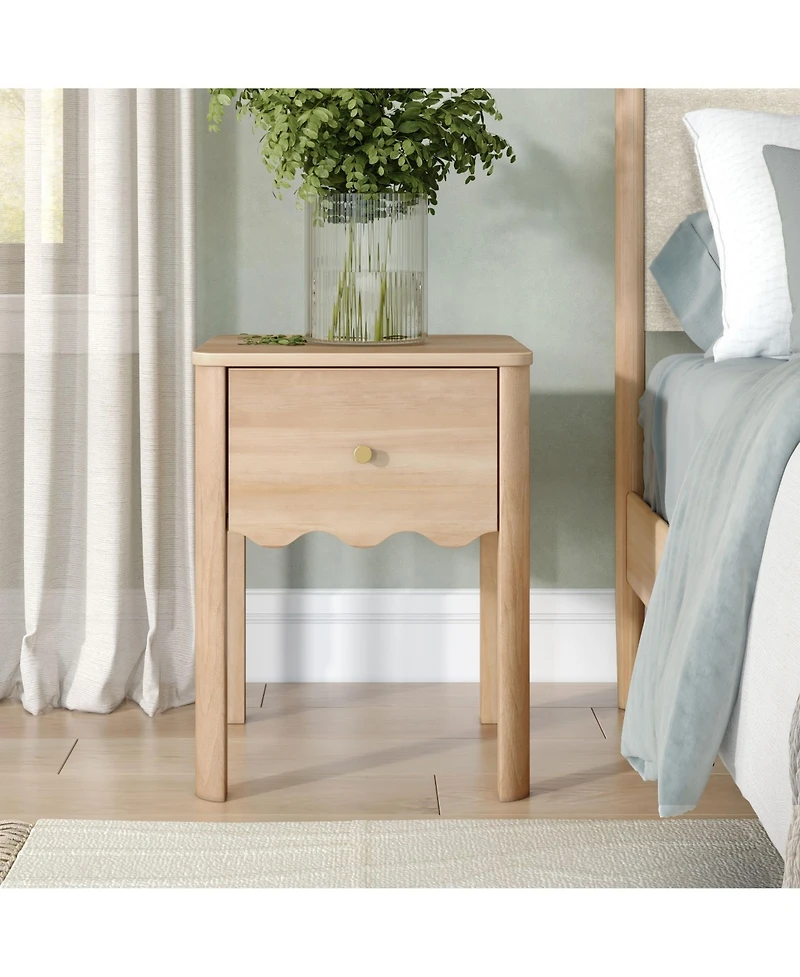 Plank+Beam Sutton 1 Drawer Nightstand, 18 x 18, Blonde